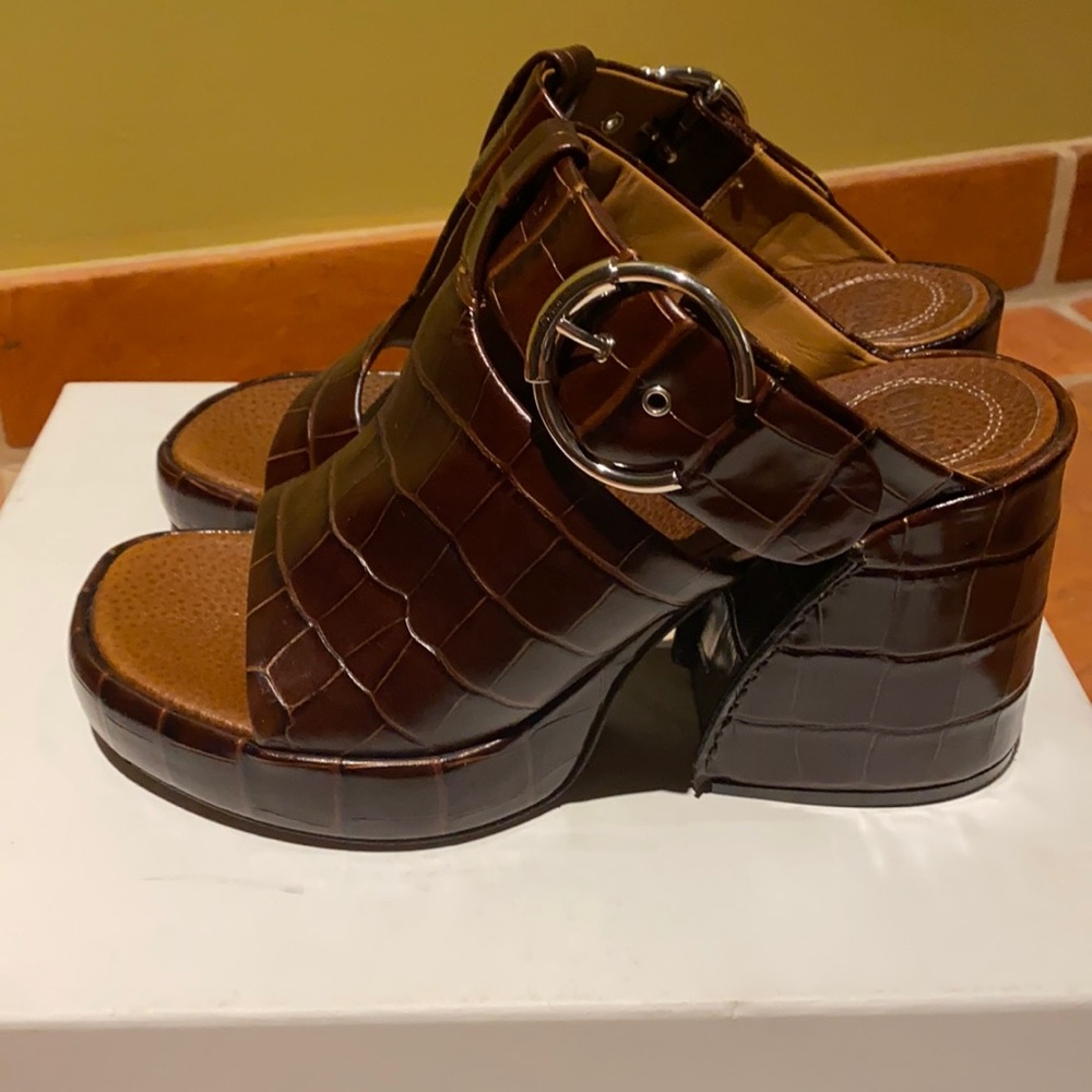 Chloe brown clogs.